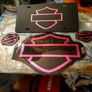 Harley-Davidson License plate with 3 stickers